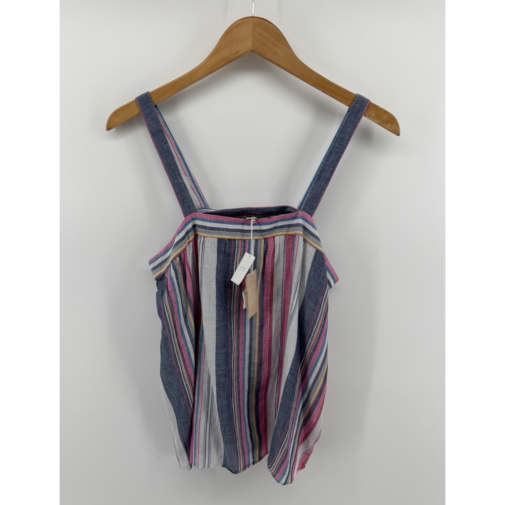 NWT Love by GAP Camisole Tank Top Sz S Striped Adjustable Straps Linen Modal